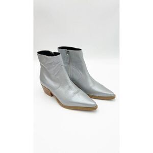 FIVESEVENTYFIVE Silver Gray Lindee Pointed Toe Ankle Boots 6B